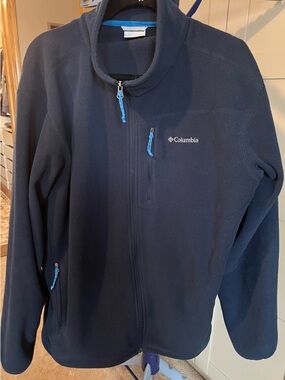 Columbia Navy Fleece Jacket with Teal Trim